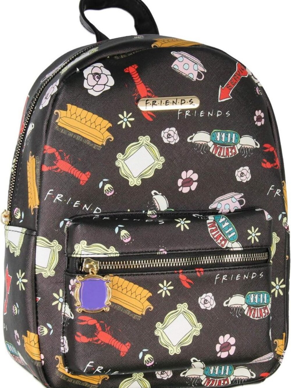 Friends TV Show Allover Print Faux Leather Mini Backpack Bag - Cute & Stylish!